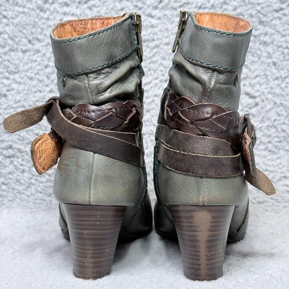 Pikolinos Verona Womens Size 36 US 5.5-6 Ankle Boots Sage Green Leather - Picture 4 of 9